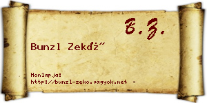 Bunzl Zekő névjegykártya